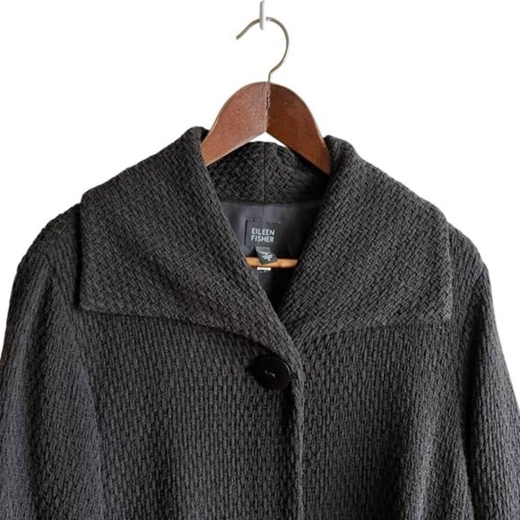 Eileen Fisher Wrap Jacket Size Small Soft Black - Picture 2 of 13
